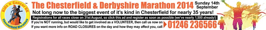 The Chesterfield Marathon 2014 - Click to Run, Volunteer or for info - or call 01246 236566
