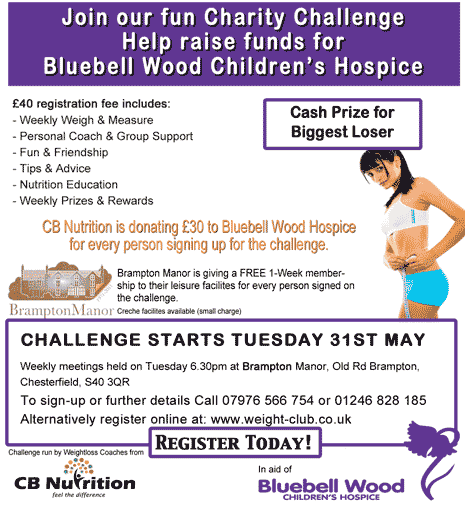 CB Nutrition and 12 week weight loss challenge to raise money for Bluebell Wood Children's Hospice