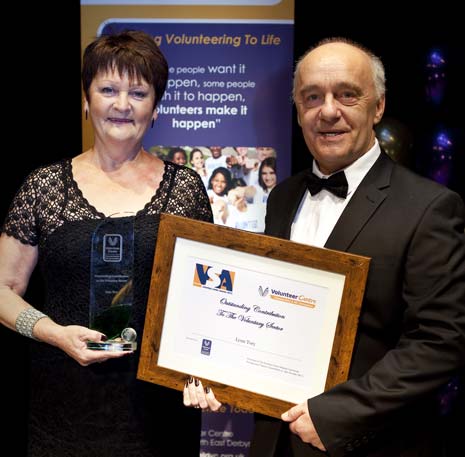 Lynn Tory receives the Outstanding Contribution To The Voluntary Sector Award