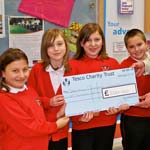 Schoolchildren from Heath Primary School Receive their donation cheque from Tesco