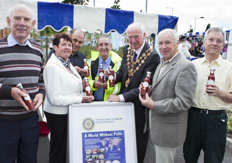 Mayor and Mayoress of Chesterfield join the support for Rotary's campaign to eradicate Polio