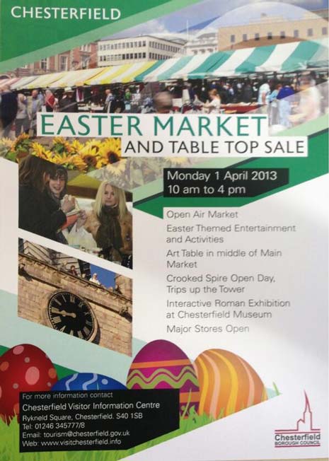 Chesterfield Easter Market And Table Top Sale For Easter Bank Holiday Monday, 1st April, 10am to 4pm