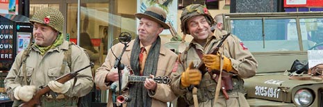 The 1940s Market takes place on Thursday 29th October with traders dressed in fancy dress at the popular flea market and entertainment including period cars, a George Formby tribute act, and Home Guard bomb squad.