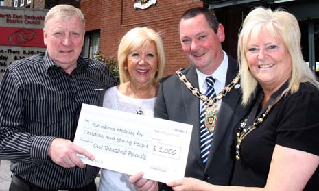 £1000 donation to Rainbow Hospice by local company Cross Trade