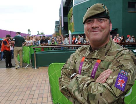 LCpl Hardy, 32 and a father-of-three, said: We're busy but we can watch the players on the practice courts in our rest periods and I've seen Roger Federer and Maria Sharapova training.