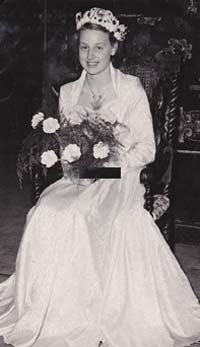 Edna in her Coronation Queen dress in 1952