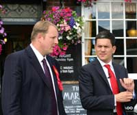 Toby Perkins MP with David Miliband MP in Chesterfield