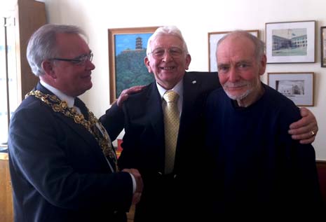 The Mayor of Chesterfield with Ron and Ellis in the Mayor's Parlour