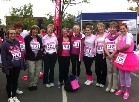 Ladies from Chesterfield, Bakewell and Matlock who ran together in support of 2 of their numbers affected by cancer