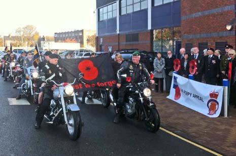 Royal British Legion Riders Branch help launch the Poppy Appeal from the b2net