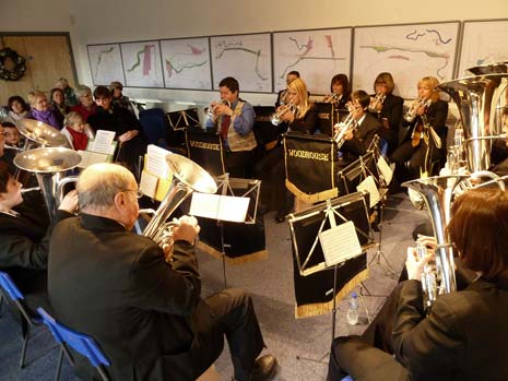Woodhouse Prize Band gave a concert at Hollingwood Hub on Saturday morning
