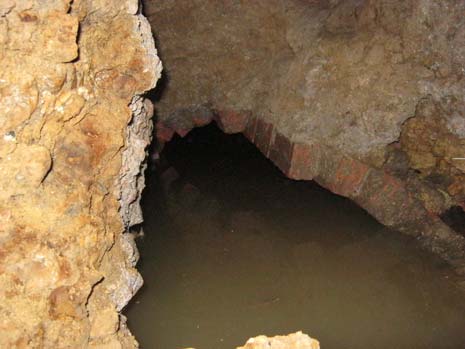 A huge void was discovered above one stretch of sewer which was immediately filled in with concrete.
