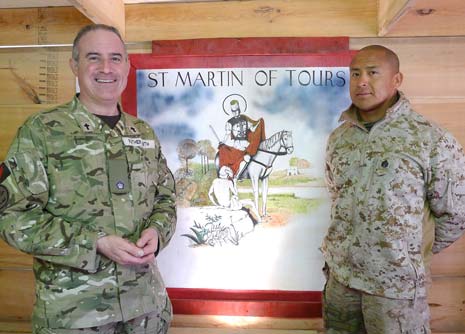 Staff Sergeant Jones Lee of the United States Marine Corps, who offered to paint a mural of St Martin to add to the welcoming atmosphere