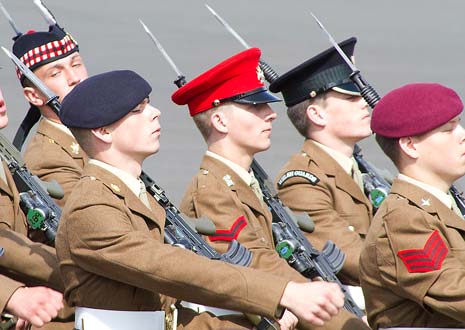 Sam Cawley (centre) at the Harrogate passing out parade. (picture courtesy Barry Cawley)