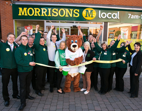 Management at the store were keen to find a 'local hero' to help them officially cut the ribbon - and the Hospice - along with Ashley The Bear - was chosen because of their work in the local area