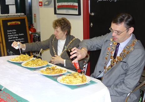 Firstly, The Mayor and Mayoress of Chesterfield were lucky enough to spend time placing chips on the table during the Chip Challenge, with the eventual winner declared as the Brampton Fish Bar.