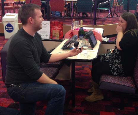 Josh proposes to Jasmine ahead of a £5,000 win at Mecca Chesterfield