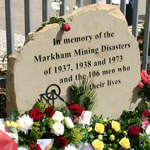 40th Anniversary Memorial For Markham Pit Disaster