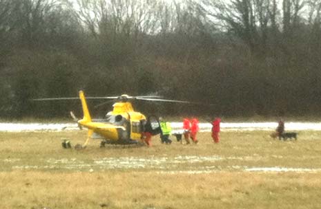 The DLRAA Air Ambulance was called to an incident on Station Lane New Whittington yesterday (Sunday 12th February)