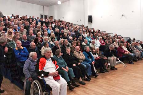 Many of the 250 plus crowd at the meeting (there is another meeting planned soon, as so many people wanted to attend and have their say), were patients at the surgery and aired their concerns over what they felt were shortcomings.