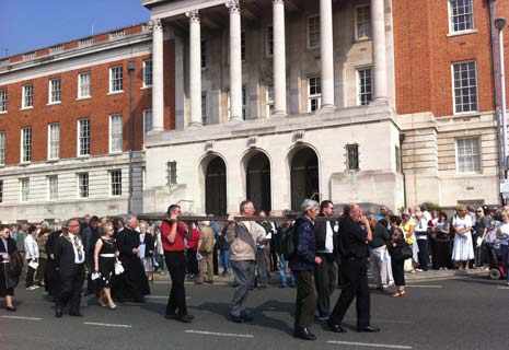 The Mayor and Mayoress lead by the Procession Of Witness