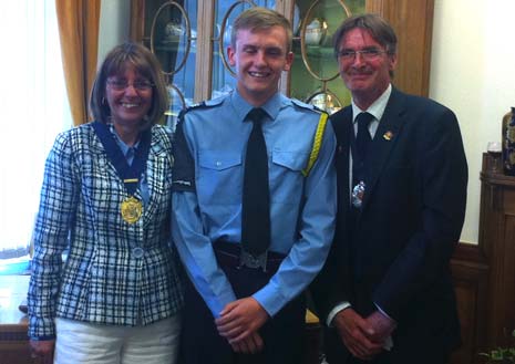 Flight Sergeant David Warman, the Air cadet with the Deputy Mayor and Deputy Mayoress
