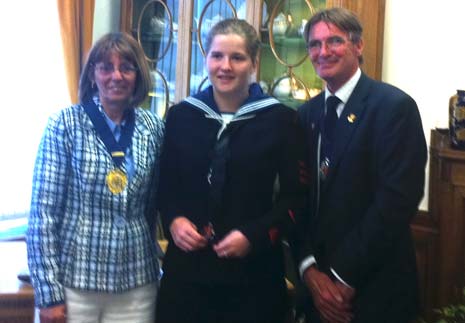 New Mayoral Cadet (Sea) Michelle Field with the Deputy Mayor and Deputy Mayoress