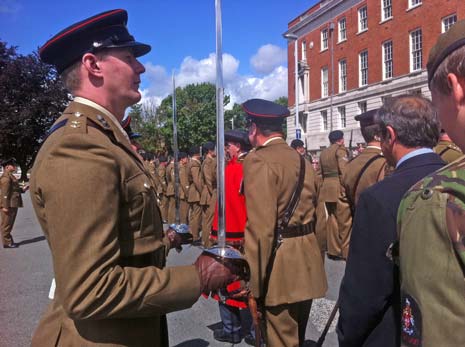 All were presented by the Lord Lieutenenant William Tucker, who had inspected the troops with the Mayor outside the Town Hall ahead of the parade