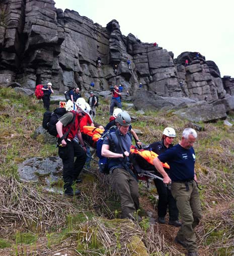 On Friday evening, an unusually late climbing accident saw the team deployed to Stanage Edge near Hathersage