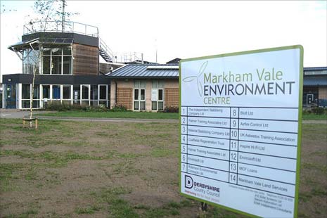 The Markham Vale Environment Centre is at the heart of Derbyshire County Council's Markham Vale regeneration site close to junction 29A of the M1.
