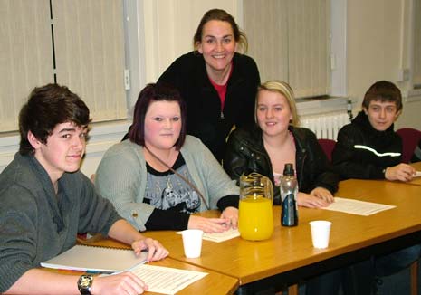 Natascha Engel MP tals with local youngsters at a 'Question Time' style session at Saltergate