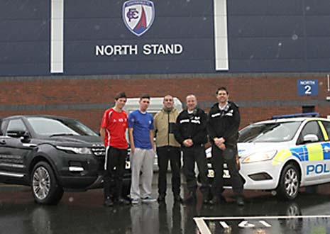Chesterfield FC Players Jack Waddle (left) and Mark Randall joined in the 4x4 Action Day at the B2net