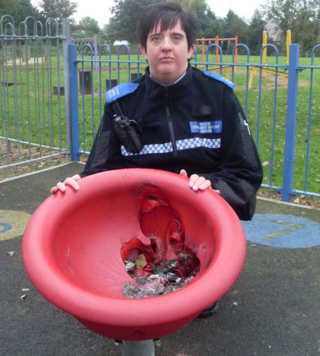 Vandals have caused £600 worth of damage to a children's play area in Mastin Moor. 