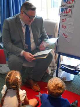 Spreading The Word During Reading Week - Cllr Damien Greenhaigh At Whitecotes Primary