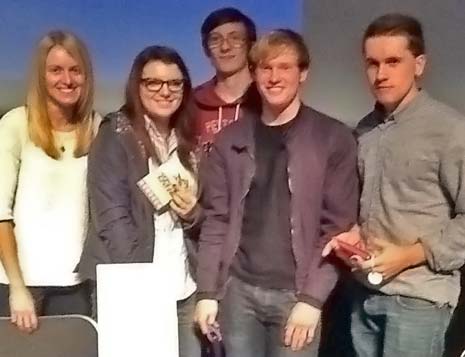 Tupton Hall School Sixth Form students George Beard, Ben Mitchell, Josh Barsley and Nicola Samples beat 13 other schools, including several grammar schools, to take home the title of University Challenge Quiz winners