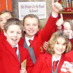 St Peter and St Paul pupils celebrate their schools performance