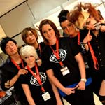 Young hairdressers show off their skills at hairdressing event in Madrid