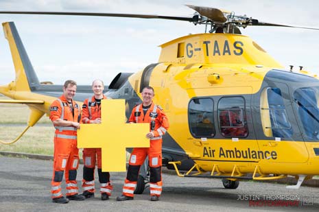 The week at the end of September saw hundreds of supporters take to the streets to sell special Air Ambulance Week pin badges, painting all five of the counties the air ambulances serve yellow. 