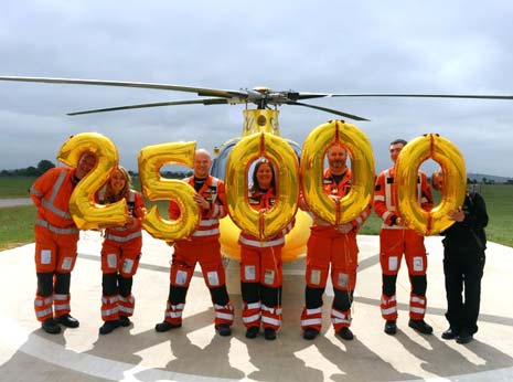 Our local air ambulance, covering Derbyshire, Leicestershire and Rutland has completed its 25,000th mission this week.