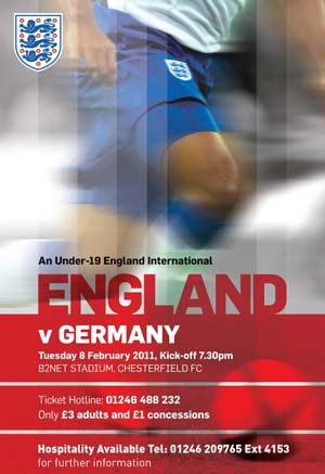 England v Germany U19's at the B2Net, Chesterfield