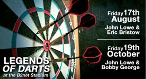 Darts Legends 'Double Up' At Chesterfield FC. WIN 2 TICKETS!