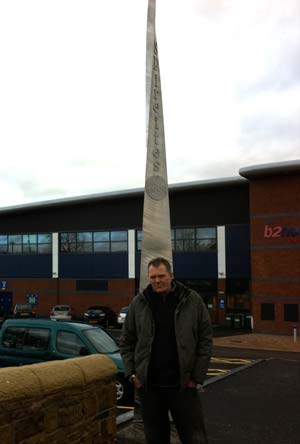 Ron Thompson with one of the 2 new 'Spires' in Chesterfield