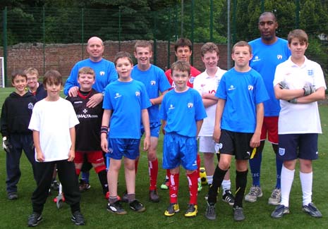 Sean Hoole with one of the boys Chesterfield Inclusive Football Clubs