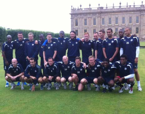 Spireites new look squad pose for pictures in front of Chatsworth House