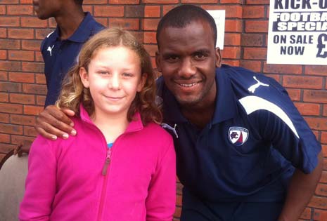 Olivia Hayes aged 9 was one of the lucky fans who wanted to meet Wembley Hero Craig Westcarr