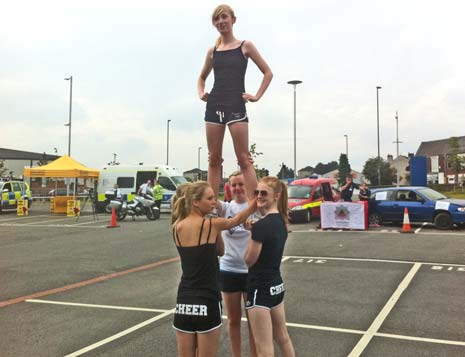 A local cheerleading group in its infancy, Crystal Cheerleading, also gave demonstrations as they try to raise money for future competitions.
