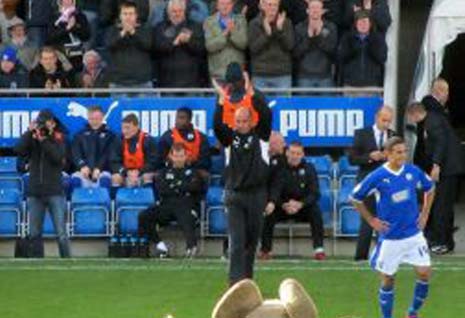 The new manager Paul Cook was introduced to the supporters before the game and he received a good reception from over 5,000 Chesterfield fans inside the stadium.