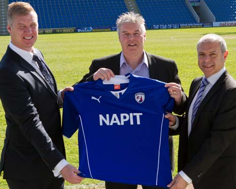 Michael Andrews, NAPIT Deputy Chief Executive with Spireites Chief Executive Chris Turner and NAPIT Chief Operating Officer, Martin Bruno