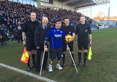 Ben Parkinson MBE received a standing ovation from the six thousand strong crowd when he was introduced on the pitch before the game on Saturday, which he attended on behalf of match ball sponsors, Franke Sissons