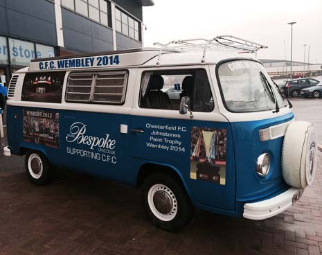 Richard, who covered his vehicle in vinyl graphics to show his support for the team when they reached the final two years ago, has brought it up to date with some new graphics for the big game against Peterborough United. 